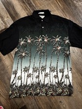 Campia Moda Hawaiian Shirt Palm Tree Beach Rayon Camp Tropical Men  s Size L