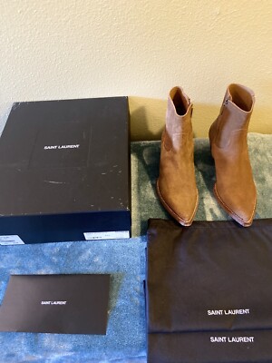 Saint Laurent Suede Lukas 40 Zip Boot size 39 | eBay