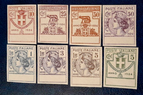 ENTI SEMISTATALI 1924 PROVE DI STAMPA SENZA SCRITTA CON FILIGRANA RARA SERIE - 第 1/2 張圖片