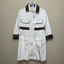 Gf Ferre Belted Jacket Blazer Metal Applique Sz 26 / 40 New