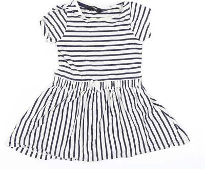 George Mädchen weiß Baumwollmischung Skaterkleid Größe 12-18 Monate