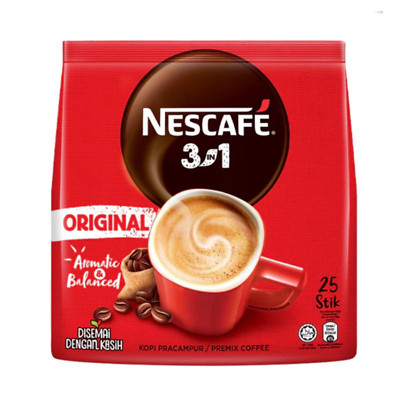 1 pack Nescafe 3 In 1 Original Classic 18gm x 25 Sticks Premix Instant Coffee
