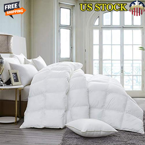 Goose Down Comforter Duvet Insert All-Season Premium 800 Thread Count 65 oz Fill