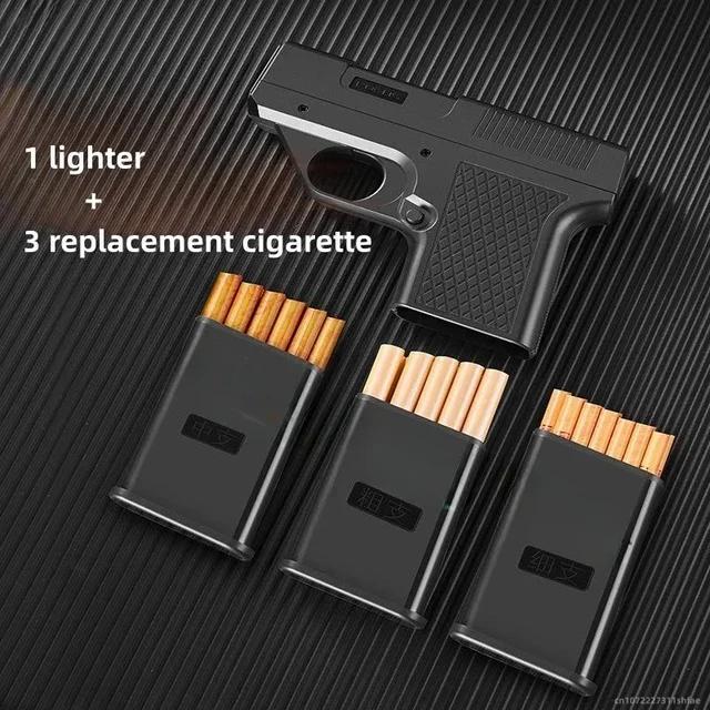 Cigarette Case Jet Torch Flame Pistol Gun Cigar Butane Turbo Windproof
