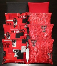 Cornhole Bean Bags made w TEXAS TECH University Fabric 8 ACA Regulation Bags NEW