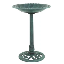 Pedestal Bird Bath  28"  Height  Outdoor Garden Decor Vintage Yard Art  Birdbath