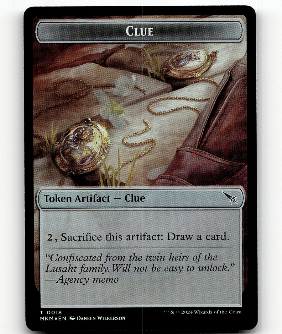 FOIL - MTG Clue (0018) A 0045 Double-Sided Token - Murders at Karlov Manor  | eBay