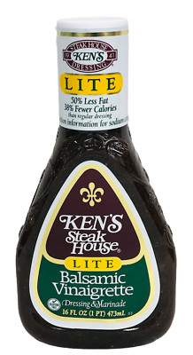 Ken's Steak House Lite Balsamic Vinaigrette Salad Dressing 16 oz Kens