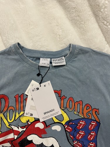 Zara Kids Rolling Stones Shirt Size 11/12 Gray - Picture 11 of 14