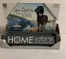 Photo Frame GRAY Dog Love Spin Quote Decorative 4 x 6 inch