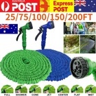 25-200FT Flexible Expandable Water Garden Hose Pipe Car Wash W/ Spray Nozzle Gun