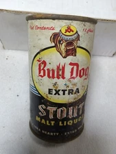 Bull Dog extra stout malt  flat top beer can ,  San Franciso CA  EMPTY