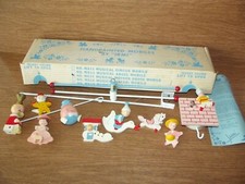 Vtg Hand Painted Musical Crib Mobile " IRMI " 815 Mother Goose / w Box Free S/H
