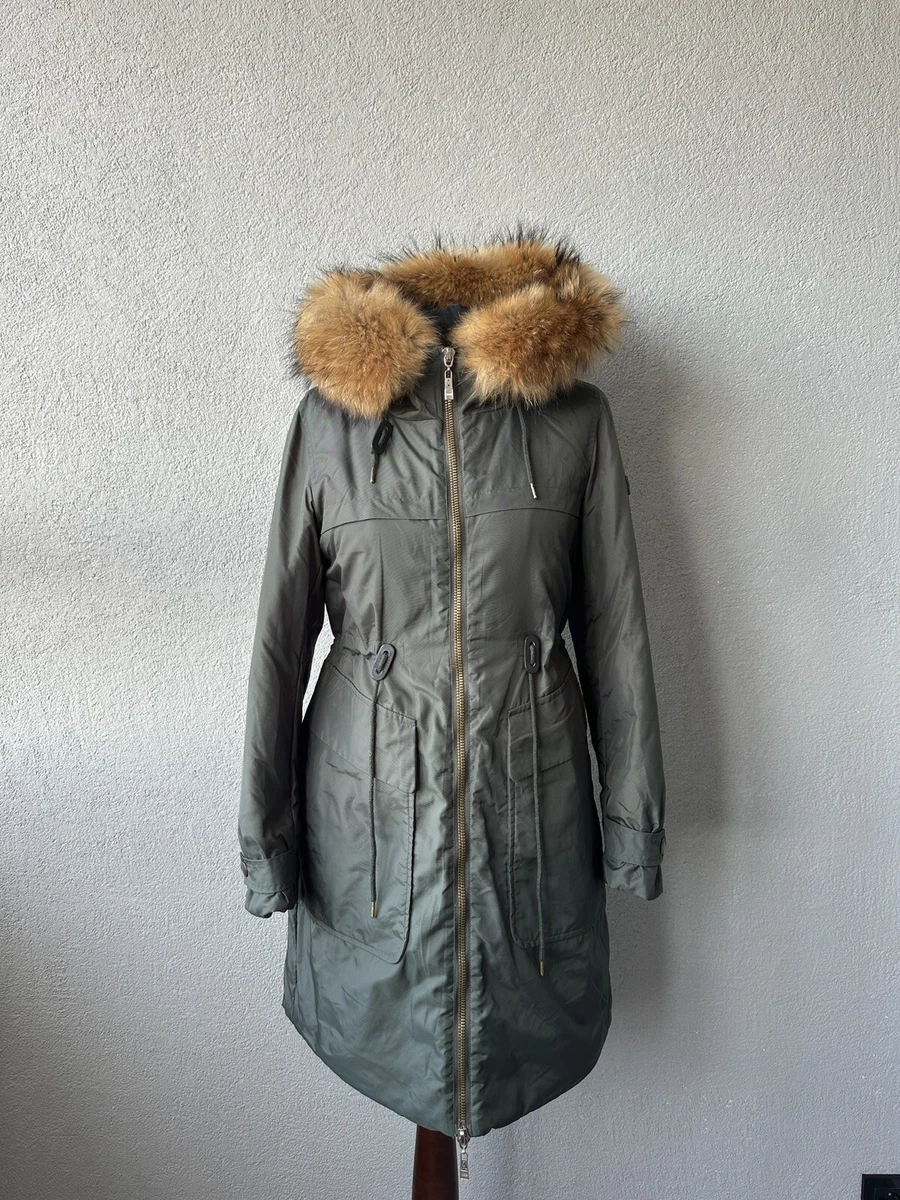 Burberry fur parka sales
