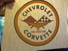 CHEVROLET CORVETTE CLASSIC logo iron on tee shirt transfer full size NOS