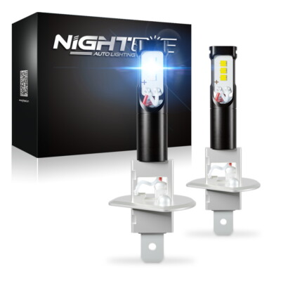 NIGHTEYE H1 LED Fog Driving Lights Bulbs Kit 160W 6000K Super Bright White 2PCS
