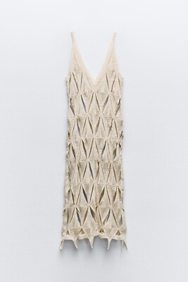 ZARA WOMEN CROCHET SLIP DRESS BEACH COVERUP ECRU 5070/016 | eBay