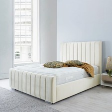 Ottoman storage panel plush velvet upholstered bed frame & mattress cheap price