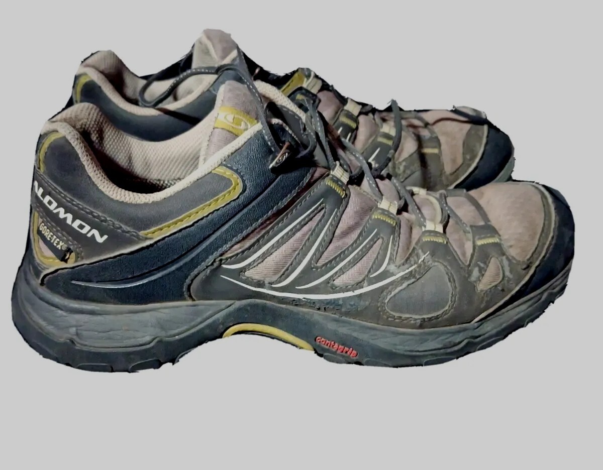 Scarpe Salomon Trail Ellipse GTX Hiking Contagrip Gore Tex taglia 9 con lacci
