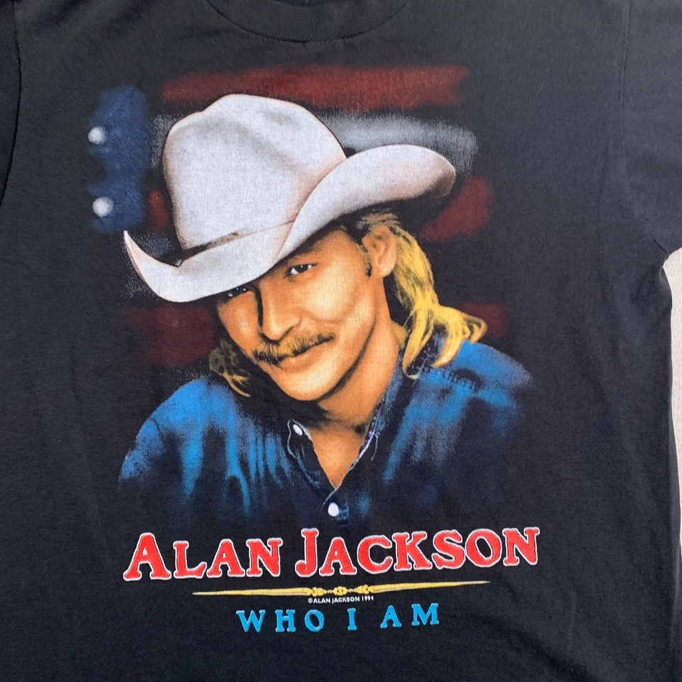 Винтажная футболка Alan Jackson 1994 Who I Am одинарный шов выцветшая футболка тур группа M/L - Изображение 3 из 4