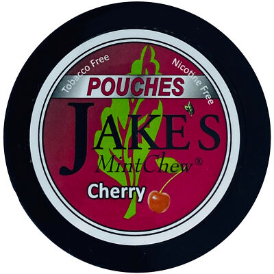 Jake's Mint Herbal Chew Cherry Pouches 1 Can