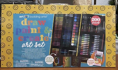 Art 101 Budding Artist Set 200pc Paint Draw Crayons Markers Oil Water Pastels