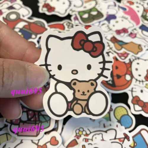 100pcs Cute Hello Kitty Stickers Skateboard Guitar Luggage Computer Cup Decals - Afbeelding 1 van 7
