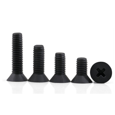 Bolts Black Flat Head Countersunk Phillips Screws M2.5 M3 M4 M5 M6 Insulation