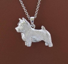 Large Sterling Silver Norwich Terrier Standing Study Pendant