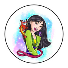 30 PRINCESS STICKERS ENVELOPE SEALS LABELS 1.5" ROUND PARTY FAVORS CUSTOM