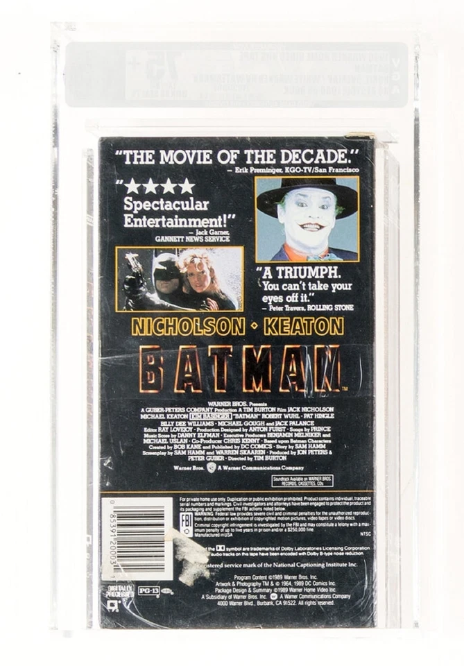 1990 Batman Michael Keaton VHS - VGA graded 75 - Sealed With Watermark - Image 2 of 4