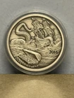 ANTIQUED 2016 FINDING SILVERBUG KRAKEN 1 oz .999 SILVER ROUND
