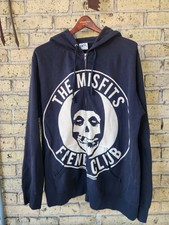 Vintage Y2K The Misfits Fiend Club Zip-up Hoodie Black Men's XL