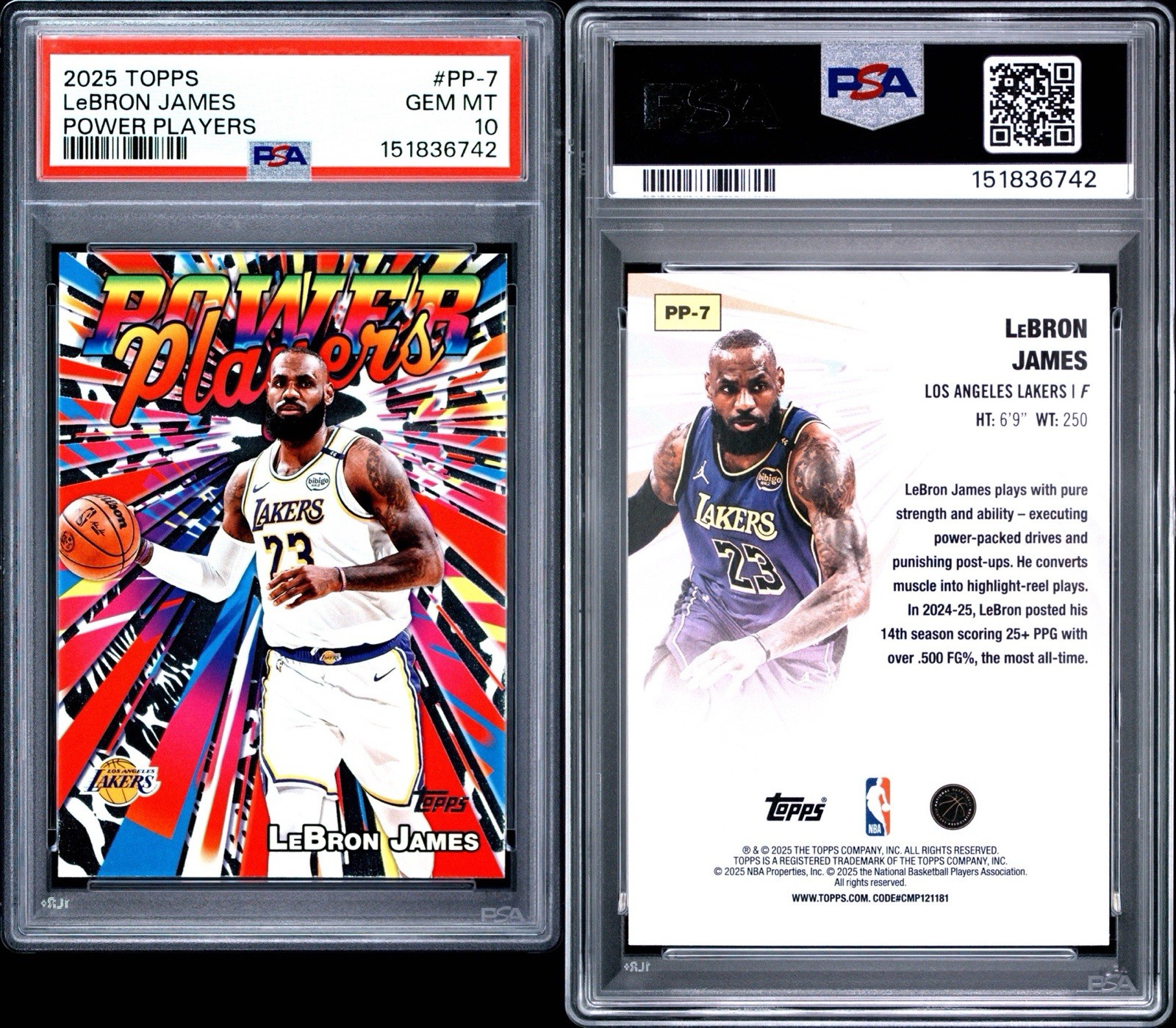 2025-26 Topps - Power Players LeBron James #PP-7 PSA 10 view 3