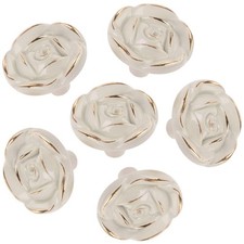 6Pcs Rose Cabinet Handles Dresser Drawer Knobs Pulls Vintage Kitchen Zinc All...