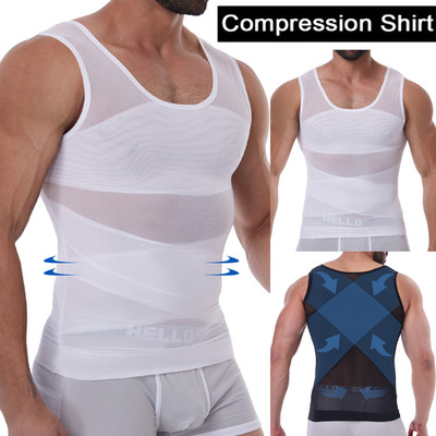 1/2/3 Pack Men Slim Body Shaper Tummy Control Tank Top Compression Vest Shirt US