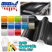 1FTx5FT 4D【Carbon Fiber Vinyl】Wrap Glossy Textured Sticker Decal For Car Laptop