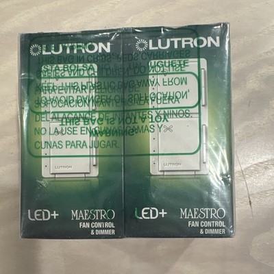 Lutron Maestro LED+ MACL-LFQ-WH Fan Control & Dimmer Switch, White SP
