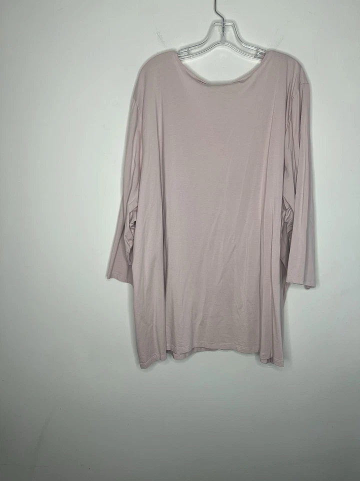 Camisa túnica Lane Bryant para mujer talla grande 38/40 rosa cuello en V cómoda elástica Foto 2 de 4