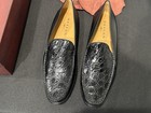 NIB Mezlan Black Costanzo Genuine Crocodile Vamp Leather Loafer Men’s 11.5 US — photo 3