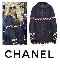 Chanel Mint Vintage 2007 Black Puffer Coat 38 40 42 6 8 10 Hood Jacket Logo S M