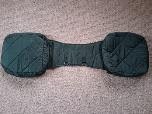 Green Quilted Padded Insulated Zipper Closure Horse Riding Rear Saddle Bags