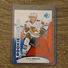 Upper Deck 2025-26 SP Rookie Authentics Ryan Greene #109 Blue Chicago Blackhawks