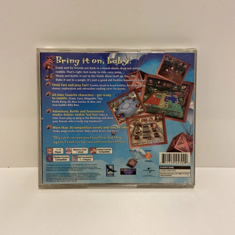 Crash Bash (Sony Playstation 1 PS1) Black Label CIB Complete Tested - Image 2 of 4