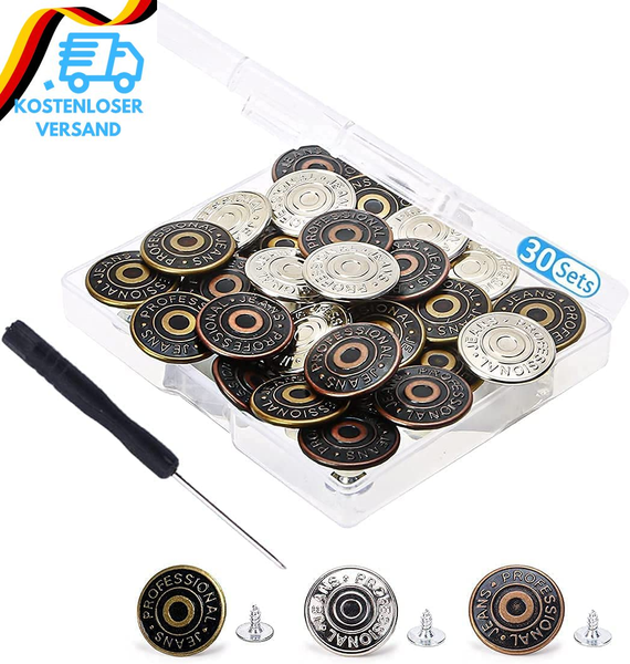 Hosen Ersatz KnöPfe, Ersetzen 17Mm KnöPfe, 30 Pack, 17Mm Durchmesser, KnöPfe FüR-image