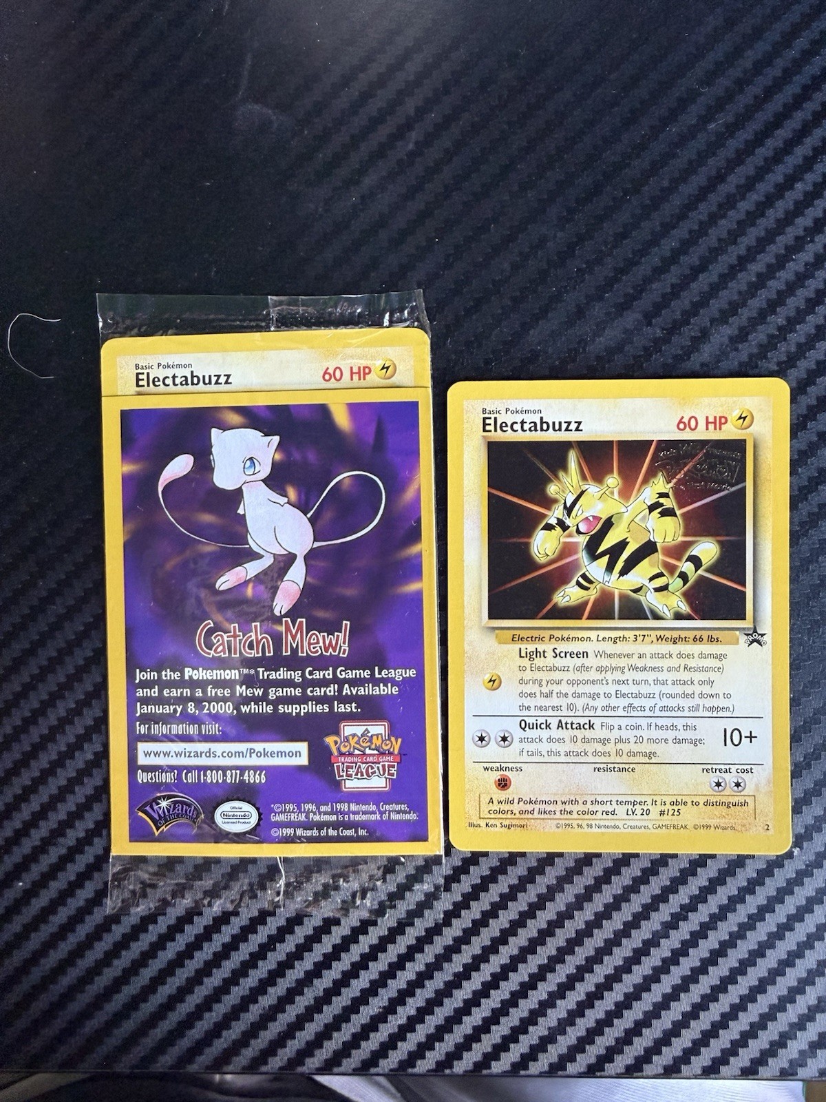 Electabuzz Pokemon First Movie Promo Card Sealed 1999 WB Gold Stamp Catch Mew