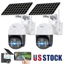 1/2Pcs Wireless Security Camera System Outdoor WiFi 360 Solar Battery Powered IP