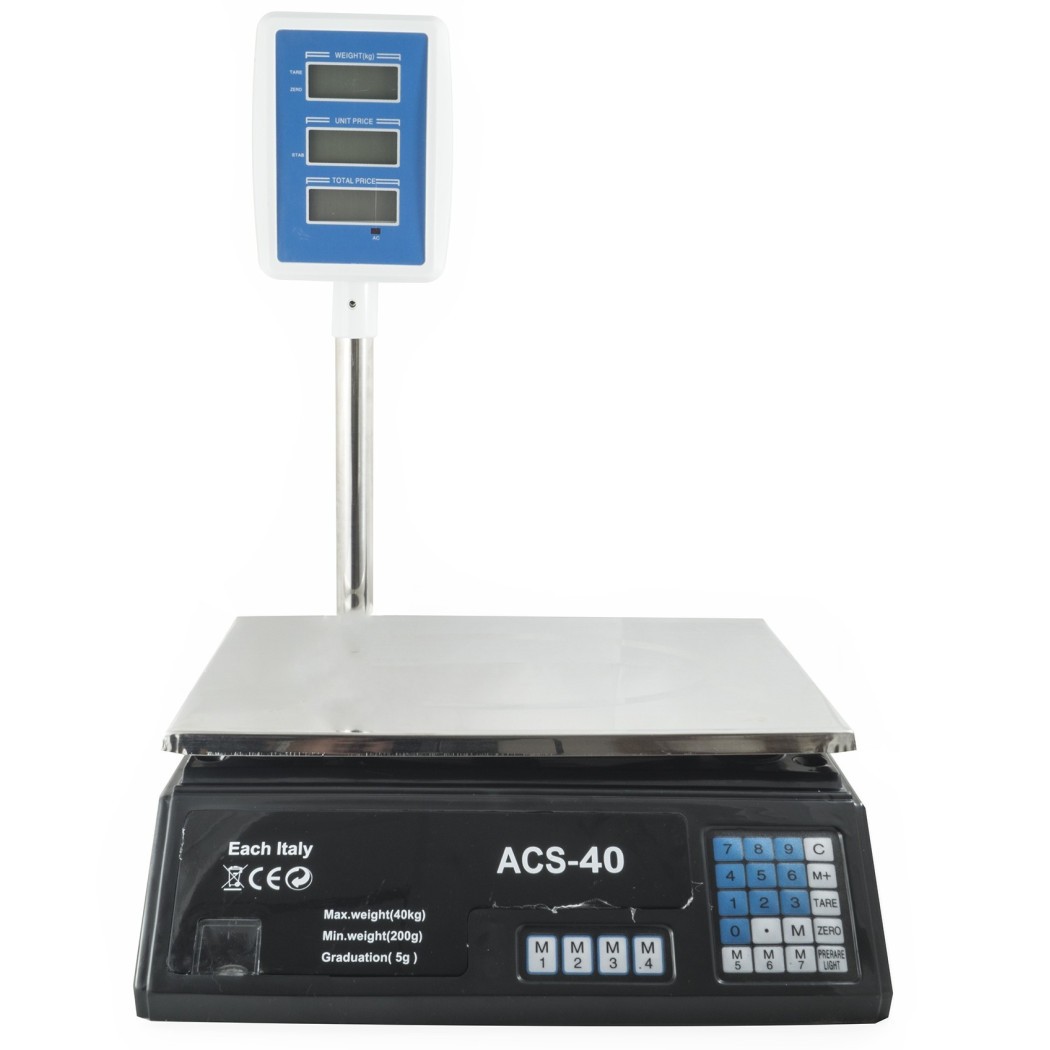 BILANCIA DIGITALE ELETTRONICA 40 KG DISPLAY LCD ELETTRONICO FRONTE RETRO PESA