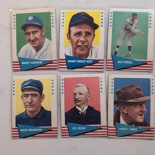 fleer 1961 Baseball Greats Lot 6 Cochrane Anson Vander Meer