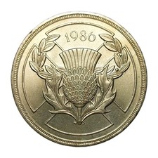 1986 UK £2 Coin – XIII Commonwealth Games Edinburgh – Queen Elizabeth II 